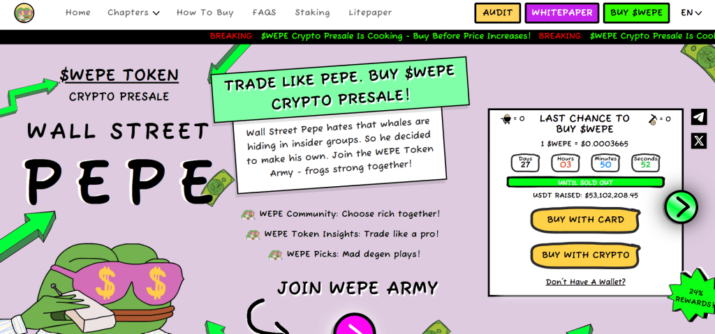 La popularidad del ETF de XRP hace subir a Wall Street Pepe