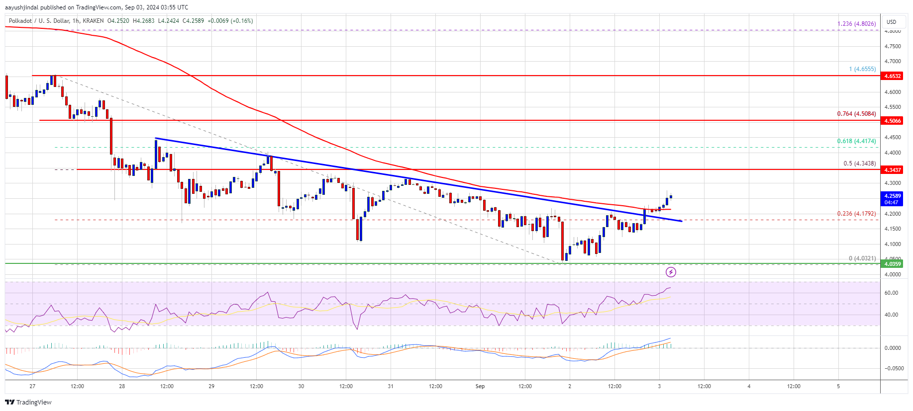 Polkadot Price Lags