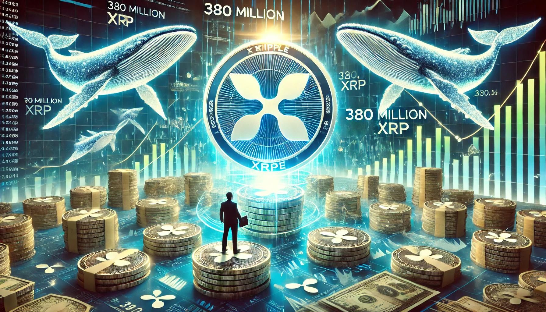 Create an image for an article with this title: Ripple Whales Accumulate Over 380 Million XRP in Just 10 Days: Is A Breakout Near?